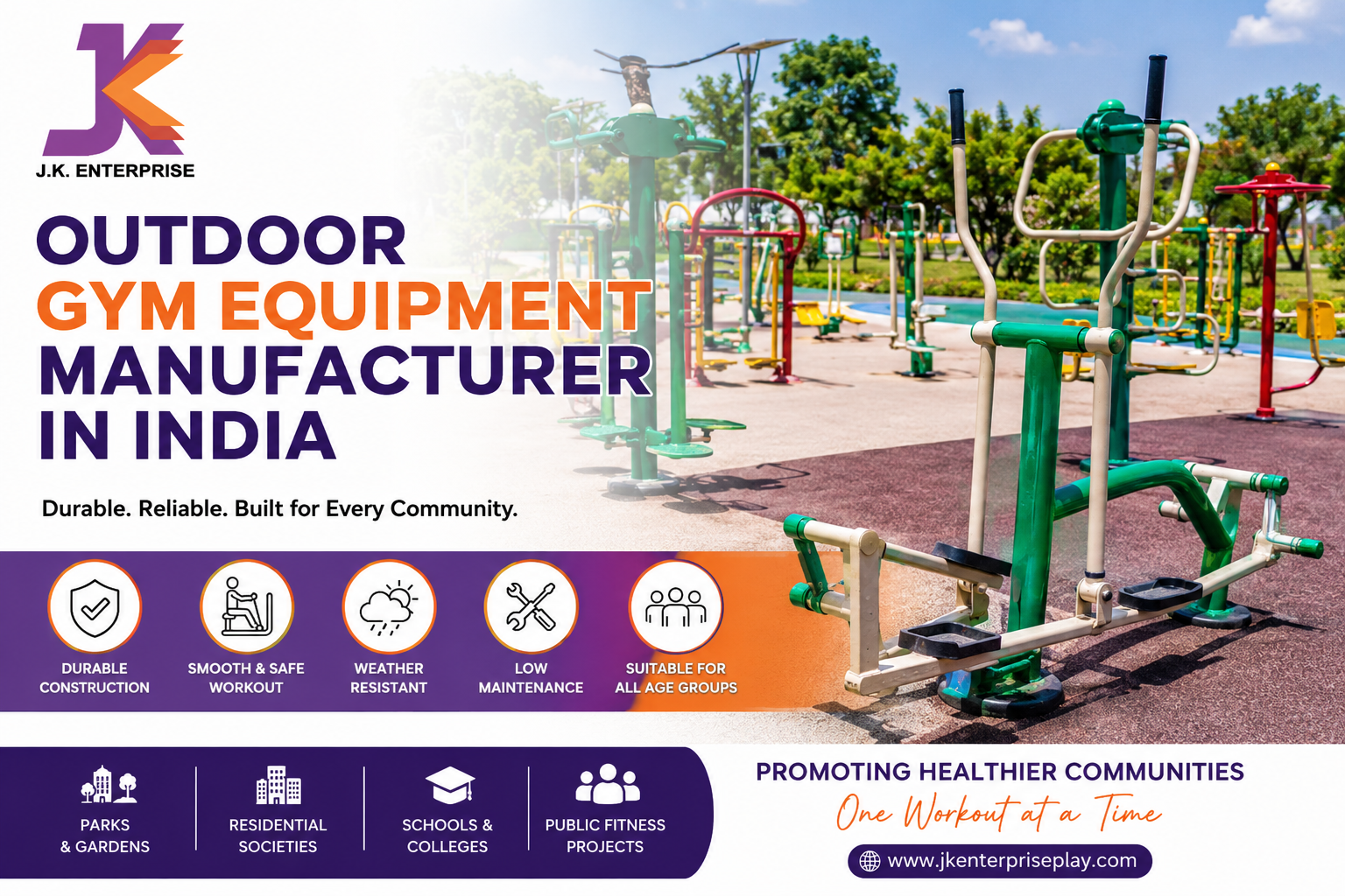 Outdoor gym equipment manufacturer in India